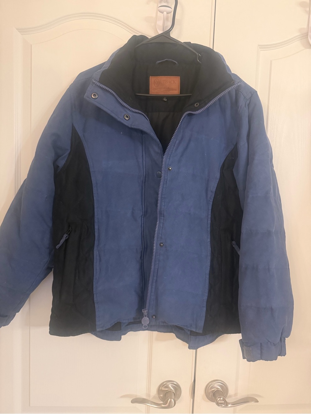Outback Trading Conpany riding coat Leather Patch Black Jacket high end!